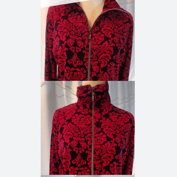 Charter Club Petite Long Sleeve Zipper Close Pockets Velour Top Meduim-Petite - Picture 4 of 14